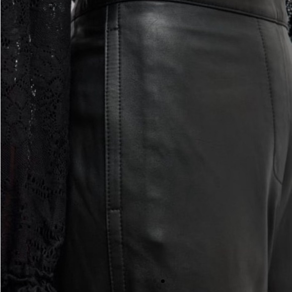 Kobi Halperin Black Leather Straight Leg Crop Pants NWT - Picture 4 of 10